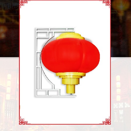LED節日路燈桿燈籠串 戶外防水大紅冬瓜燈籠裝飾景觀燈廠家 