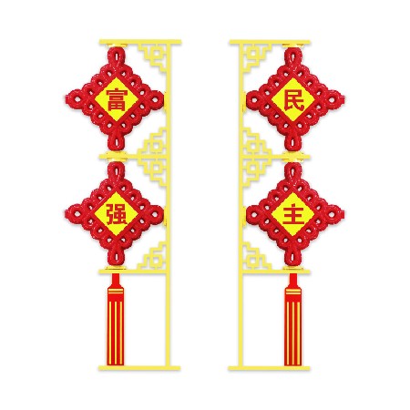 led兩連串中國結燈節日街道中國夢掛飾城市形象亮化景觀造型燈